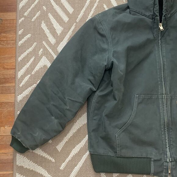 Carhartt Distressed RN#14806
J130 MOS Green Hooded Chore Workwear Coat Sz XLT - Picture 5 of 17